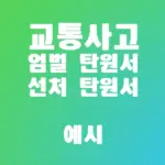 교통사고 엄벌 탄원서 / 선처 탄원서 예시 공유합니다