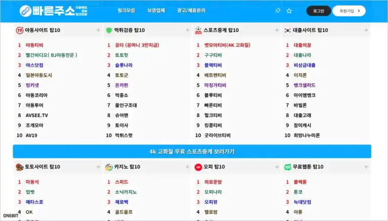 빠른주소 링크모음 사이트 바로가기 (먹튀, 스포츠중계, 토토, 웹툰)